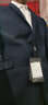传棨 西装男修身商务休闲正装职业装上班外套西服男新浪伴郎结婚礼服 双扣深蓝色【单件上衣】 （48）175/88A 实拍图