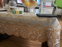 乐怡夏长方形茶几桌布防水防烫防尘免洗餐桌垫PVC田园台布塑料布艺定制 E款金色 110*160cm 实拍图