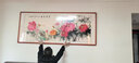 迅典国画富贵牡丹挂画餐厅客厅装饰画纯手绘真迹字画沙发背景墙画壁画 富贵吉祥 实木带框83*203厘米 实拍图