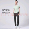 骆驼（CAMEL）户外晨跑运动服女休闲短袖两件套装 Y23BA0L6059 玉青色/灰 M 实拍图