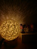 月影小夜灯创意生日床头灯ins少女卧室女生情人节礼物led灯梦幻藤球灯 藤球灯-插电-暖黄光款 XD089 实拍图
