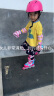 美洲狮（COUGAR）轮滑鞋儿童闪光溜冰鞋男女滑冰旱冰鞋女轮滑鞋男童 粉青单闪套装 S(可调26-30码) 实拍图