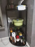 立太转角厨房调料品置物架家用台面多层三角形调味料油盐酱醋收纳架子 【常规款】三层拉丝黑橡木+黑架 实拍图