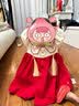 长命富贵女童连衣裙春装长袖国风汉服刺绣儿童公主裙周岁礼服女宝宝 红色 凤鸣朝阳 90 实拍图