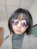帕森（PARZIN） 偏光太阳镜女 轻盈TR90材质复古方框遮阳防晒驾驶墨镜 PZ9905 磨砂紫反光膜紫色片 实拍图