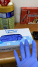 鸿锐（Hongray） |鸿锐一次性多用途手套丁腈橡胶PVC洗碗防水家用贴合加厚耐用 蓝紫色/100只1盒 M中号 实拍图