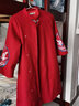品汇菲大码女装改良旗袍秋冬唐装呢子大衣加肥微胖mm韩版加棉毛呢外套 酒红色 XL 建仪100-120斤 实拍图