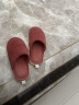 果洛菲（GUOLUOFEI）毛绒棉拖鞋女秋冬季保暖室内情侣家居家用厚底男士砖红色 40-41 晒单实拍图