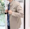 罗蒙（ROMON）中老年干部装夹克男2025春季新款商务爸爸装行政短外套男 S3J147001深蓝【春秋翻领款】 L 175 (建议115-130斤) 实拍图