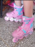 美洲狮（COUGAR） 溜冰鞋儿童套装 可调轮滑鞋MZS885粉色M码 晒单实拍图