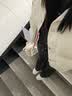 鸭鸭（YAYA）【90+系列】轻薄羽绒服女小众针织拼接鸭绒小个子短款保暖外套XB 米色 XL 实拍图