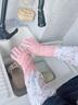 CTRLEND手套洗碗加绒加长 厨房家用清洁家务洗衣防水保暖女耐用胶手套 束口粉色【加厚加绒】 1双 实拍图