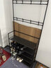 霓峰鞋架子简易门口家用一体架多功能收纳鞋柜衣帽架置物架宿舍出租屋 无纺布款黑色3层60cm 实拍图