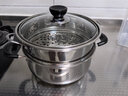 苏泊尔（SUPOR）汤锅304不锈钢蒸锅复底奶锅双耳防烫燃气灶电磁炉通用煮粥煮面锅 304汤锅+蒸屉 20cm 实拍图