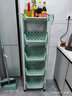 沃福友厨房置物架落地多层菜架塑料菜篮子大容量玩具收纳架镂空蔬菜收纳架带轮可移动推车储物筐用品家用大全 绿色 4层+顶盖 实拍图