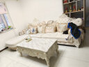 尊范（ZUF）欧式沙发布艺实木转角沙发组合小户型可拆洗客厅家具客厅套装沙发 9817沙发+电视柜+茶几 棕色 晒单实拍图