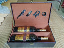 致绪红酒包装盒酒具葡萄酒礼盒皮箱子双支手提皮质装酒箱高档通用 咖啡色菱格双支（带酒具） 实拍图