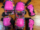 统步轮滑护具套装儿童溜冰鞋滑板平衡滑步车自行车加厚防摔护具粉色 实拍图