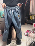 衣然呈品港风牛仔裤男春秋季新款印花潮流宽松束脚休闲运动老爹九分裤子男 蓝色 XL【建议130-150斤】 实拍图