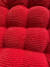 温韵纺 纯色短毛绒沙发垫子办公室坐垫冬季学生加厚坐椅垫 大红 45cm*45cm 实拍图