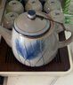 述意 陶瓷大茶壶手绘复古青花粗陶提梁壶餐厅泡茶壶家用开水凉水壶 手柄壶芦苇1升(有滤网) 实拍图