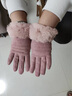 玛丽亚·古琦獭兔毛圈薄绒保暖羊毛手套女礼盒装阿朵尔芬娜5EE460514B粉 实拍图