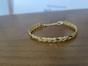 明牌珠宝新年礼物足金黄金时尚链镯开口编织手镯送礼女AFI0084工费300 轻版 约12.34克 实拍图