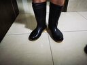 【特种工矿靴】雨鞋男套鞋男中筒男士加绒可拆牛筋底成人防滑耐磨高筒加绒胶鞋白色食品厂低帮水鞋男女 黑色中筒牛筋底202加绒 43 实拍图