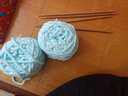 衣织都绣冰条线柔软粗毛线手工diy织围巾毛线团钩针勾拖鞋男女手编材料包 06水蓝 实拍图