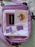 纸色  小女生包包斜跨包韩版新款可爱网红帆布小包包女新款日系可爱学生单肩包ins百搭撞色斜挎包 2065紫色【无挂件】 卡通小徽章 实拍图