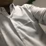 POWO衬衫男士长袖秋季正装修身衣服灰色免烫商务休闲青年韩版衬衣 白色 40 码（适合120-135斤） 实拍图