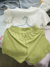 蕉内（Bananain）305H纯棉睡衣男女士100%棉情侣家居服短袖夏季套装七夕情人节礼物 【短裤款素色-女】呢绿 S 实拍图