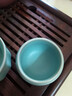 凝雅 汝窑茶杯单杯开片可养 冰裂纹汝瓷创意主人杯陶瓷品茗杯茶盏茶碗 凝雅圆融杯一个（天青约50ml） 实拍图