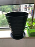 憶芗螺纹型花盆加大黑色盆景果树大型植物落地高筒加厚仿陶瓷塑料花盆 螺纹盆黑色中号 1个 实拍图