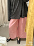 无印良品（MUJI） 女式 麻 宽版裤裤子女款夏季款长裤休闲裤阔腿裤 BE1SKC4S 粉红色 L(165/70A) 晒单实拍图