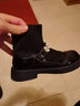 百丽 童鞋冬季女童靴子儿童加绒袜子靴保暖时装靴 黑色32码 实拍图