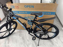 EG7山地自行车成人学生变速越野单车双减震赛车26寸青少年男女 六刀【升级减震 轻量铝架】黑蓝 26寸30速【适合：160-180CM】 实拍图