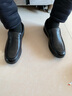 老人头男鞋春秋季商务休闲皮鞋男厚底防滑套脚中年爸爸鞋真皮加绒特大码 黑色加绒款 43 实拍图
