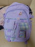 派格威新款小学生书包女孩1-3-6年级9儿童初中生减负超轻便双肩包防泼水 小号紫色【玩偶+装饰卡+补习袋】 实拍图