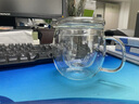 美斯尼 玻璃茶杯办公室水杯茶水分离杯子茶具套装泡菊花茶玻璃加厚带把手带过滤女男士大号耐热水杯 透明把茗韵杯 500ml 实拍图