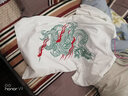 简拓 2022夏季新品薄款中国风刺绣仙鹤纯棉短袖T恤 学生情侣装体恤男大码半袖衫 2816白色 L码(115-140斤) 实拍图