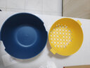 plazotta seit 1893德国 双层洗菜篮 厨房洗菜盆 沥水篮 创意客厅果盆 水果篮 小号蓝黄圆形（普通） 1个 2000ml 实拍图