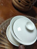 真迹德化玉瓷陶瓷手抓泡茶壶三才盖碗白瓷茶碗居家自用办公室功夫茶具 玉瓷盖碗 实拍图