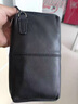 ANDSEEYOU品牌 手拎包男 商务手包长款钱包 复古头层牛皮拉链皮夹 大容量手机包 软皮手腕包潮 黑色 实拍图
