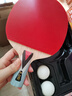 双鱼（DOUBLE FISH） 乒乓球拍初学者成品拍双面反胶皮套装快攻型学生业余训练乒乓拍 竖拍 4A+直拍（单）含12球 实拍图