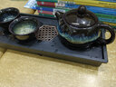 瓷牌茗茶具（cipaiming teaset） 茶具套装小套功夫茶壶便携一壶四杯家用会客泡茶器小茶台 沙金西施一壶四杯+磁石干泡盘 实拍图