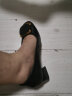 红蜻蜓女鞋新款时装粗跟女单鞋浅口通勤女鞋英伦小香风皮鞋WFB31540 黑色 36 晒单实拍图