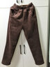 友家坊灯芯绒裤子女妈妈春秋款灯芯绒女裤松紧高腰直筒休闲裤老年条绒裤 咖啡色加绒款 XL 建议体重90-115斤 实拍图