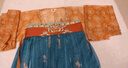 重回汉唐洛水云裳原创齐胸襦裙套装披帛唐制汉服女装春夏 橘蓝套装（破裙版-绿里）/预售 L 实拍图