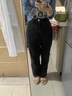 太平鸟女装复古高腰直筒牛仔裤春季宽松显瘦阔腿裤子 黑灰 S  实拍图